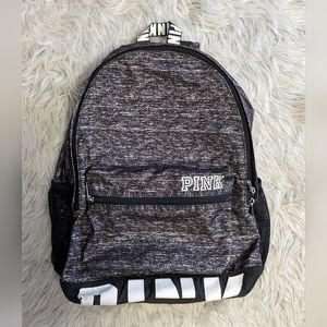 PINK Victoria's Secret Campus Logo Backpack Bag Commuter Full Marl Heather Gray